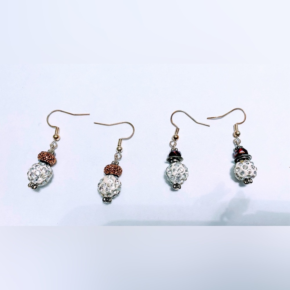 Small disco ball earrings 2 pairs